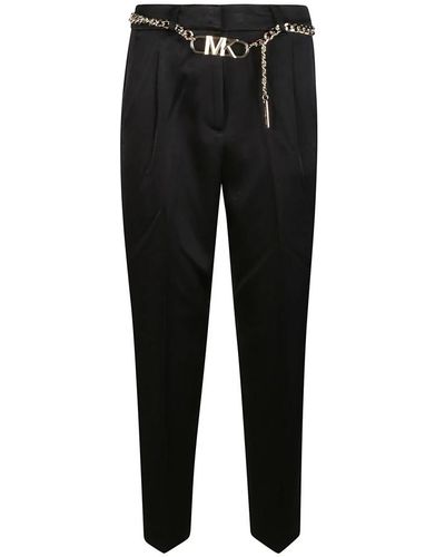 Michael Kors Pantalón de cintura alta con cinturón - Negro