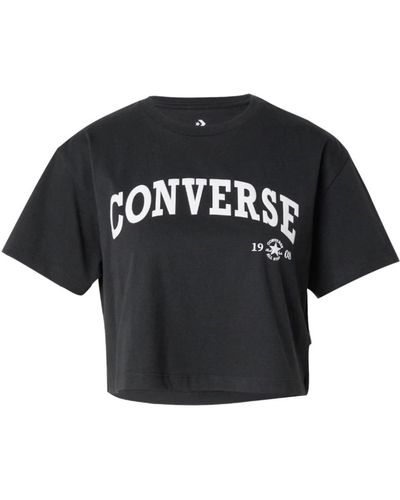 Converse Logo print crop t-shirt - Schwarz