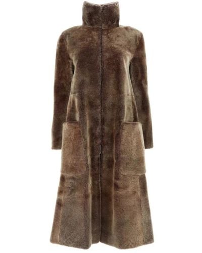 Giorgio Armani Jackets > faux fur & shearling jackets - Marron