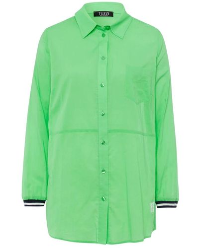 Tuzzi Longstyle-bluse essentials mit streifenbündchen - Grün