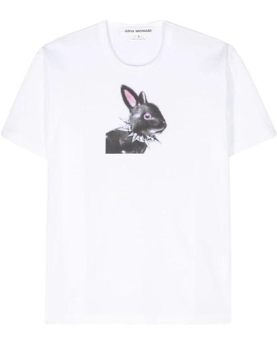 Junya Watanabe T-shirt mit hasenprint - Weiß