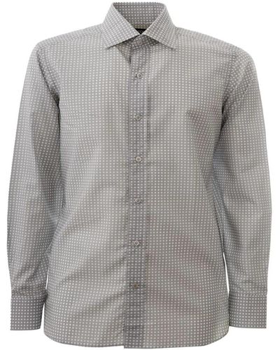 Tom Ford Regular fit hemd mit mikroprint - Grau