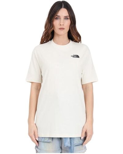 The North Face Oversize simple dome camiseta beige/negra - Blanco