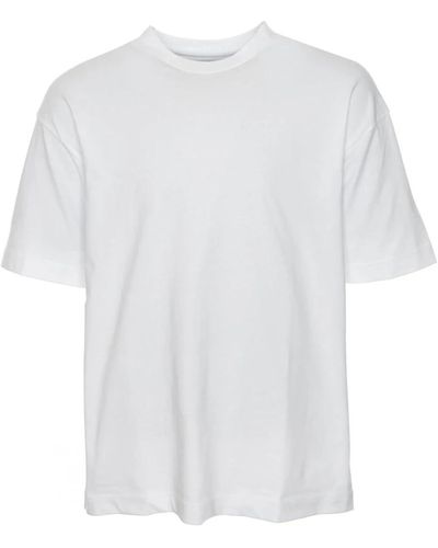 DRYKORN Casual t-shirt mit geripptem rundhalsausschnitt,geripptes rundhals t-shirt - Weiß