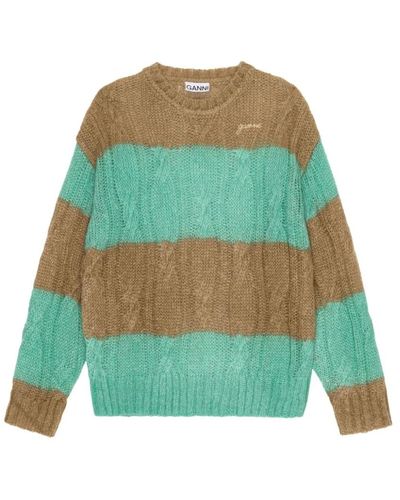 Ganni Aqua green cable-knit jumper - Verde