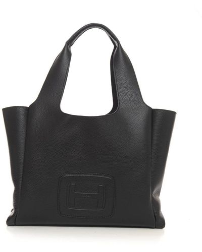 Hogan Leder einkaufstasche mit abnehmbarer clutch - Schwarz
