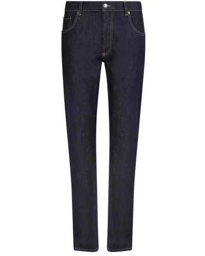 Alexander McQueen Minimalistische Straight-Leg Jeans mit Kontrastnähten - Blau