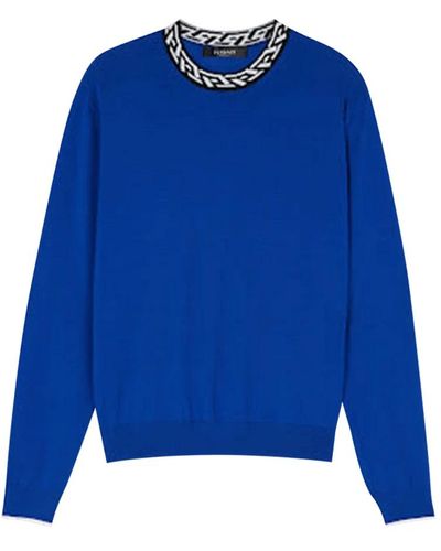 Versace Round-Neck Knitwear - Blue