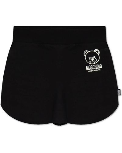 Moschino Pantalones cortos de algodón con logo - Negro