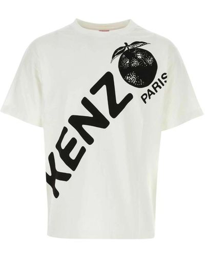 KENZO Klassisches weißes baumwoll t-shirt,t-shirts