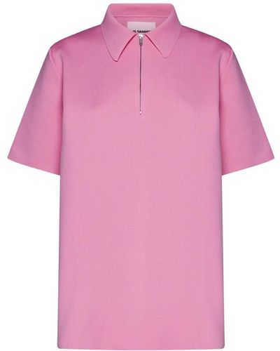 Jil Sander Rosa polo zip t-shirt - Pink