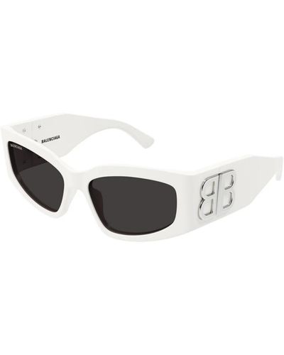 Balenciaga Weiß graue sonnenbrille bb0321s 005