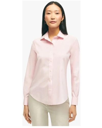 Brooks Brothers Classic-fit non-iron stretch supima cotton dress shirt - Rosa