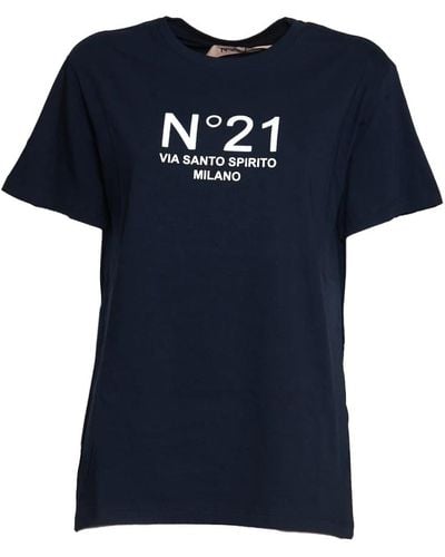 N°21 T-shirt e polo blu per donne