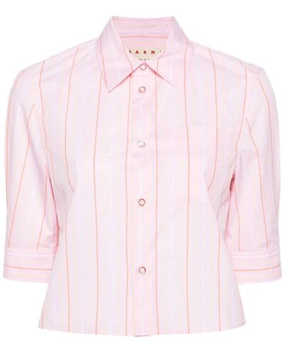 Marni Camisa de algodón a rayas - Rosa