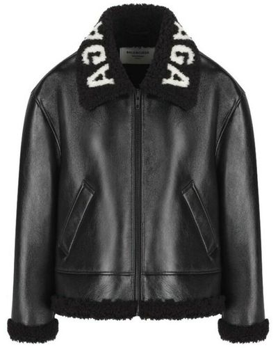 Balenciaga Cocoon shearling jacket - Negro