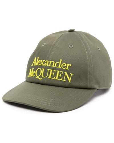 Alexander McQueen Logo bestickte khaki mütze,caps - Grün