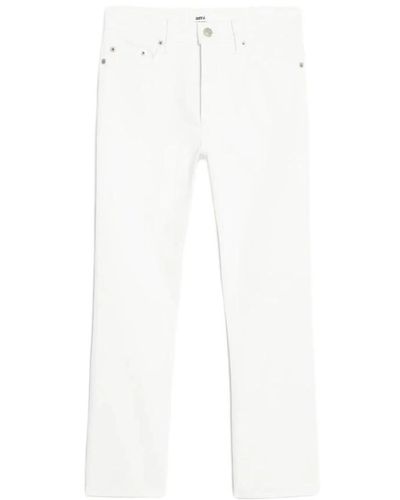 Ami Paris Jeans cropped elegantes - Blanco