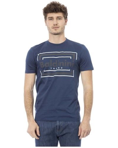 Baldinini Trend t-shirt mit logo-muster - Blau