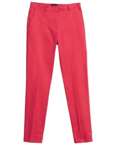 GANT Pantalones de satén - Rojo