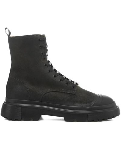 Hogan Lace-Up Boots - Black