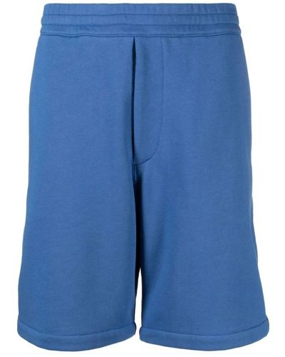 Alexander McQueen Stilvolle e Lange Shorts mit Logo-Tape-Detail - Blau
