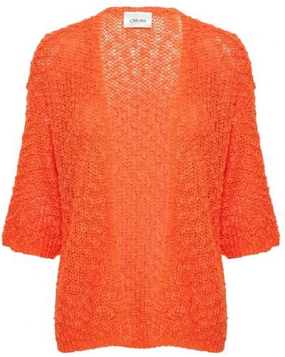 Cream Knitwear > cardigans - Orange