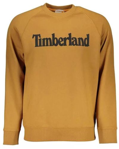 Timberland Brauner logo-print-pullover baumwolle - Gelb