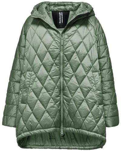 Bomboogie Cape with wide sleeves and hood - Verde