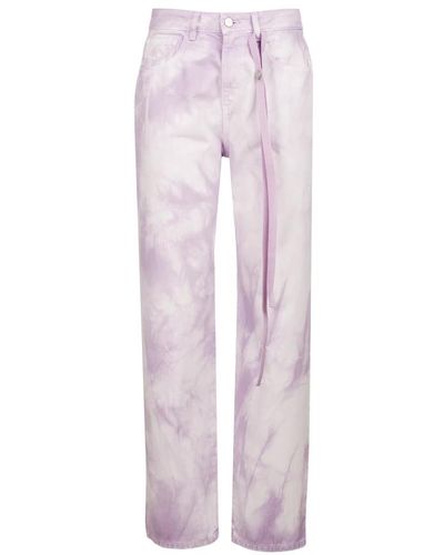 ICON DENIM Trousers > straight trousers - Violet