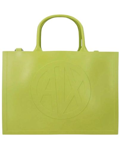 Armani Exchange Grüne milky tasche mit logo-träger
