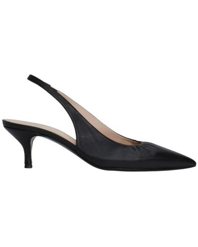 Fabiana Filippi Elegantes sandalias slingback de piel negra - Negro