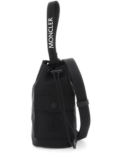 Moncler Mini bags,nylon mini eimer tasche mit kordelzugverschluss - Schwarz