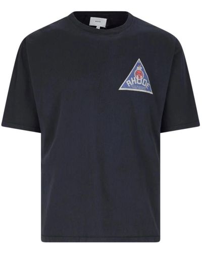 Rhude Schwarze t-shirts und polos mit sundry tee - Blau