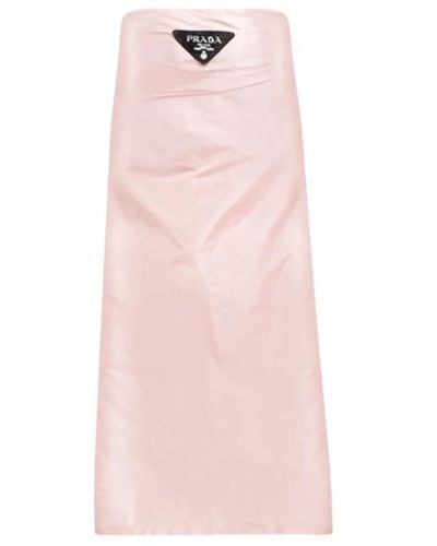 Prada Luxuriöse seiden-taffeta-jacke mit logo-detail - Pink
