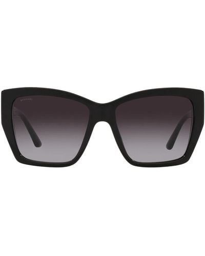BVLGARI Occhiali da sole unici con montaturaera e lenti sfumate grigie - Nero