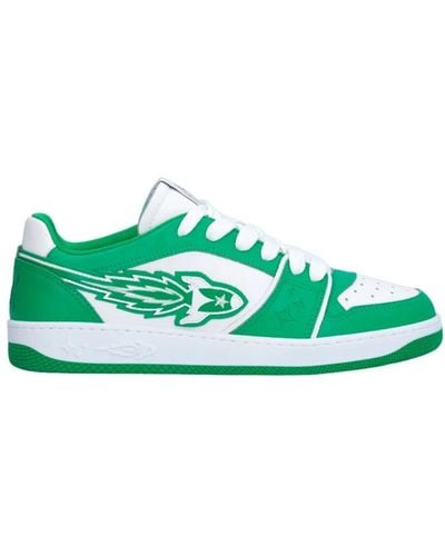 ENTERPRISE JAPAN Leder sneakers mit stern patch logo - Grün
