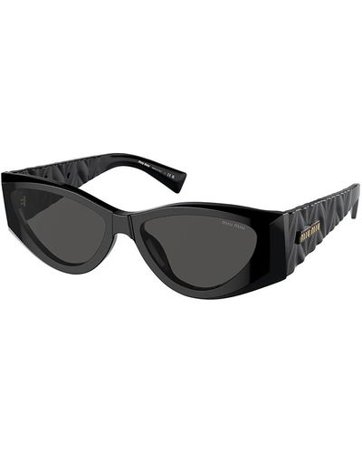 Miu Miu Stilvolle schwarze sonnenbrille mit dunkelgrau