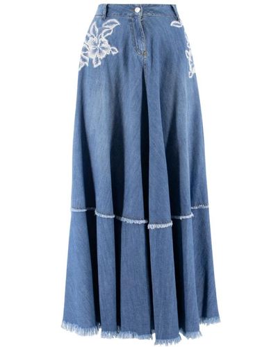 Ermanno Scervino Skirts > denim skirts - Bleu