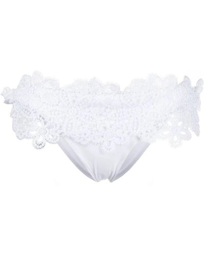 Ermanno Scervino Braguitas de bikini blancas con detalle de encaje - Blanco