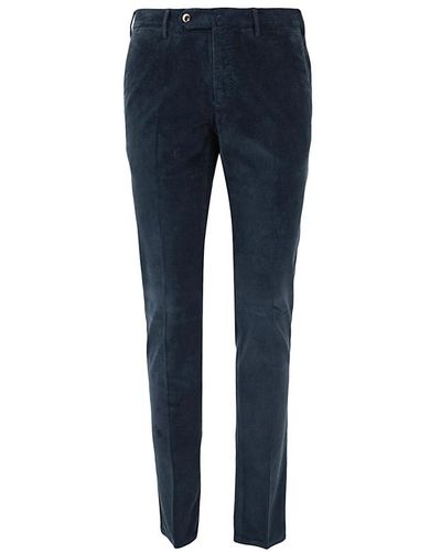 PT01 Flache vordere Hose mit diagonalen Taschen - Blau
