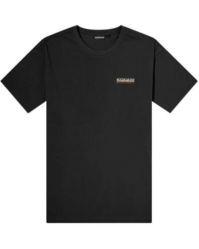 Napapijri Klassisches rundhals t-shirt - Schwarz