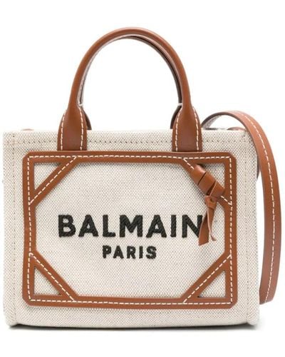 Balmain Tote Bags - Brown