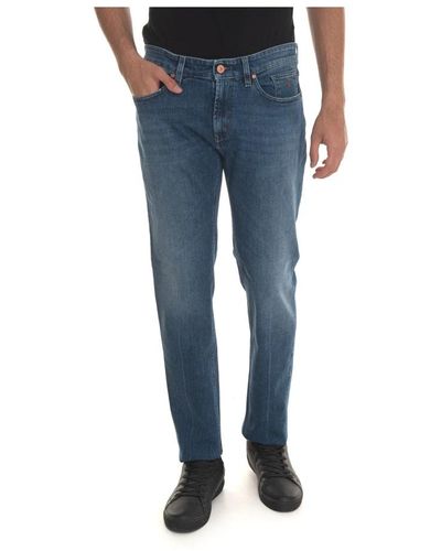 Jeckerson Jeans in denim con chiusura lampo - Blu