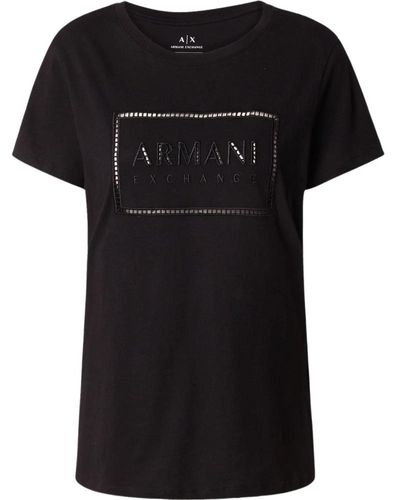 Armani Exchange Camiseta negra slim fit de algodón - Negro