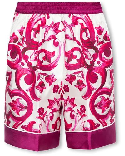 Dolce & Gabbana Pantaloncini di seta - Rosa