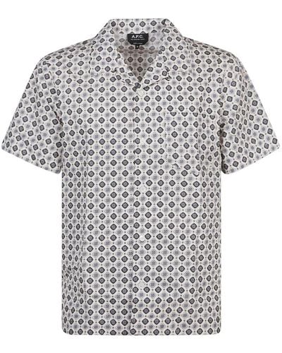 A.P.C. Short Sleeve Shirts - Gray