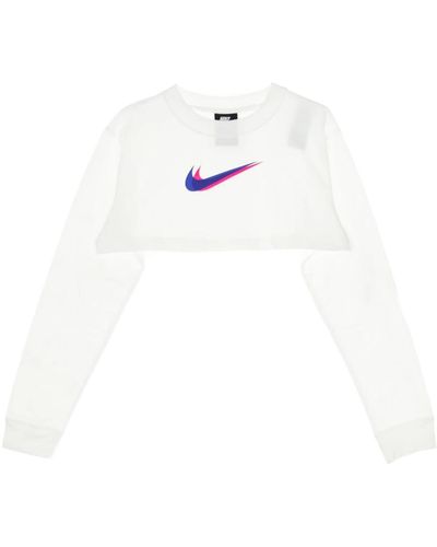 Nike Crop top mit kurzen ärmeln - streetwear kollektion - Weiß