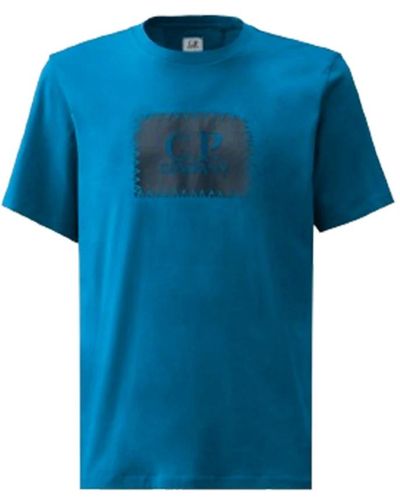 C.P. Company Jersey label style logo t-shirt - Blau