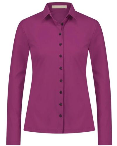 Jane Lushka Elegante camicia buttoned in jersey tecnico - Viola